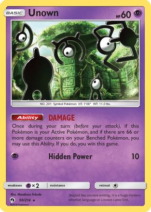 Unown 090/214 - SM Lost Thunder Reverse Holofoil