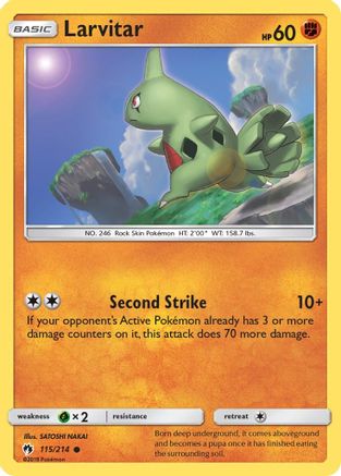 Larvitar 115/214 - SM Lost Thunder Reverse Holofoil