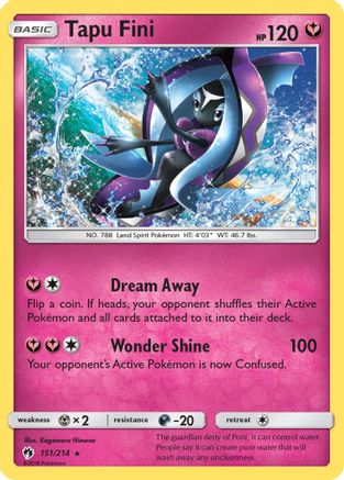 Tapu Fini 151/214 - SM Lost Thunder Reverse Holofoil