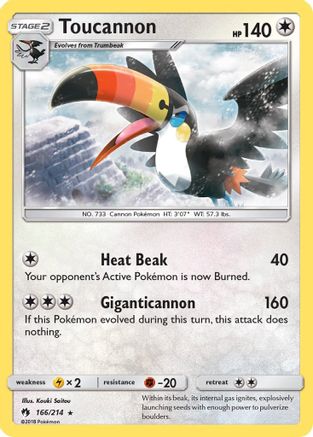 Toucannon 166/214 - SM Lost Thunder Reverse Holofoil