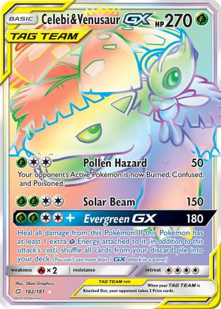 Celebi & Venusaur GX (Secret) 182/181 - SM Team Up Holofoil