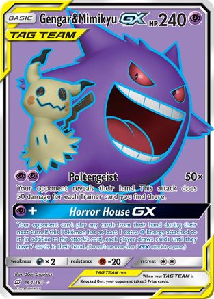Gengar & Mimikyu GX (Full Art) 164/181 - SM Team Up Holofoil