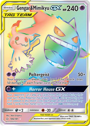 Gengar & Mimikyu GX (Secret) 186/181 - SM Team Up Holofoil