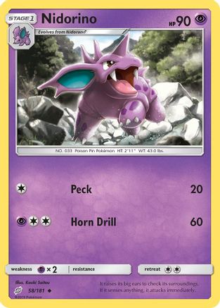 Nidorino 058/181 - SM Team Up Reverse Holofoil