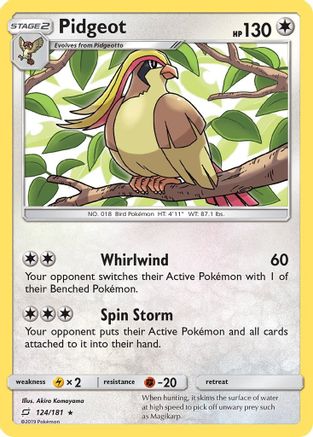 Pidgeot 124/181 - SM Team Up Reverse Holofoil