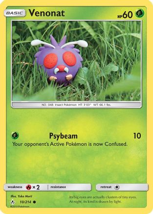 Venonat 010/214 - SM Unbroken Bonds Reverse Holofoil