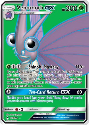 Venomoth GX (Full Art) 193/214 - SM Unbroken Bonds Holofoil