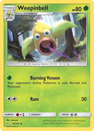 Weepinbell 014/214 - SM Unbroken Bonds Reverse Holofoil