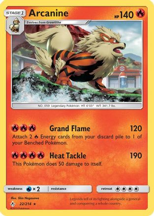 Arcanine 022/214 - SM Unbroken Bonds Holofoil