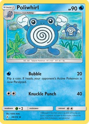 Poliwhirl 038/214 - SM Unbroken Bonds Reverse Holofoil