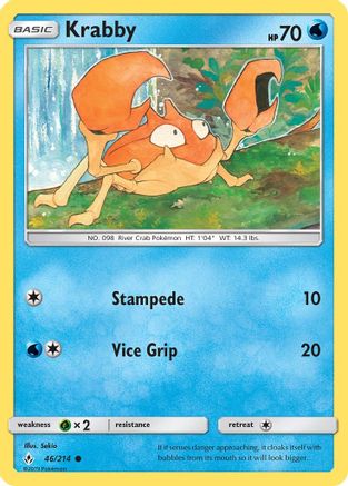 Krabby 046/214 - SM Unbroken Bonds Reverse Holofoil