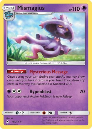 Mismagius 078/214 - SM Unbroken Bonds Reverse Holofoil