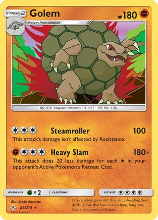 Golem 089/214 - SM Unbroken Bonds Reverse Holofoil