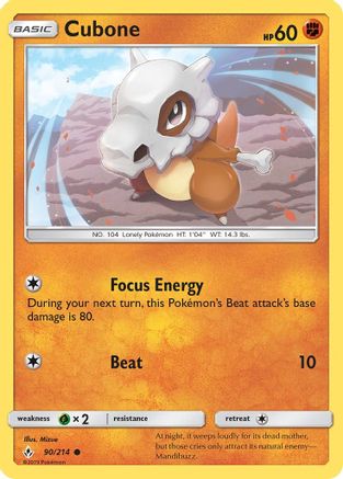 Cubone 090/214 - SM Unbroken Bonds Reverse Holofoil