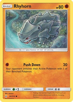 Rhyhorn 092/214 - SM Unbroken Bonds Reverse Holofoil