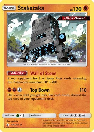 Stakataka 106/214 - SM Unbroken Bonds Reverse Holofoil