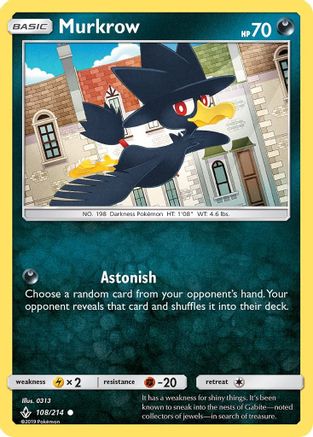Murkrow 108/214 - SM Unbroken Bonds Reverse Holofoil