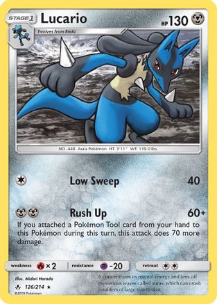 Lucario 126/214 - SM Unbroken Bonds Holofoil