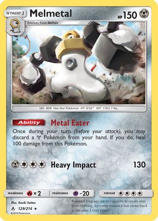 Melmetal 129/214 - SM Unbroken Bonds Holofoil