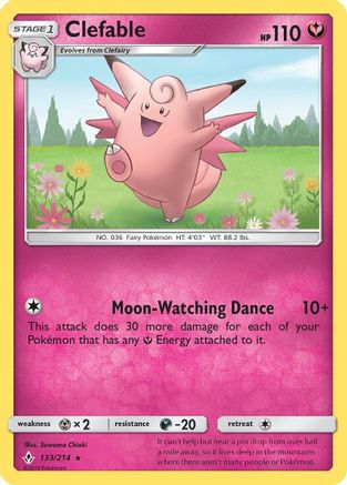 Clefable 133/214 - SM Unbroken Bonds Reverse Holofoil