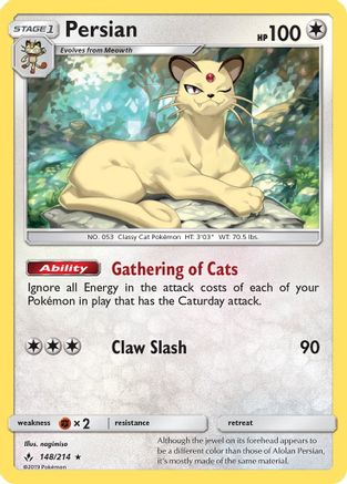 Persian 148/214 - SM Unbroken Bonds Reverse Holofoil