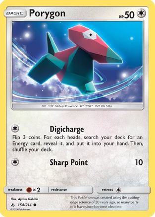 Porygon 154/214 - SM Unbroken Bonds Reverse Holofoil