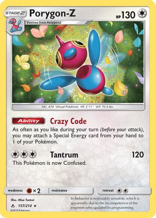 Porygon-Z 157/214 - SM Unbroken Bonds Reverse Holofoil