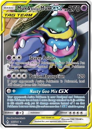 Muk & Alolan Muk GX (Full Art) 197/214 - SM Unbroken Bonds Holofoil