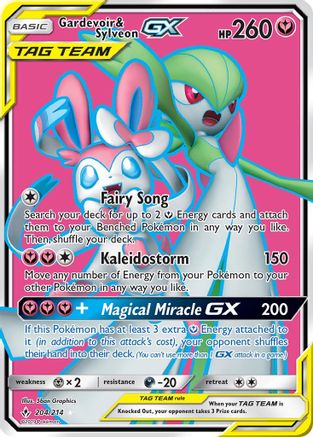 Gardevoir & Sylveon GX (Full Art) 204/214 - SM Unbroken Bonds Holofoil