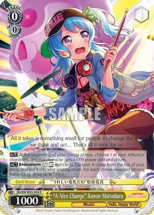 "A Nice Change" Kanon Matsubara (BD/EN-W03-004 R) - BanG Dream! Girls Band Party! MULTI LIVE