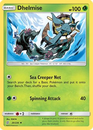 Dhelmise 020/236 - SM Unified Minds Reverse Holofoil