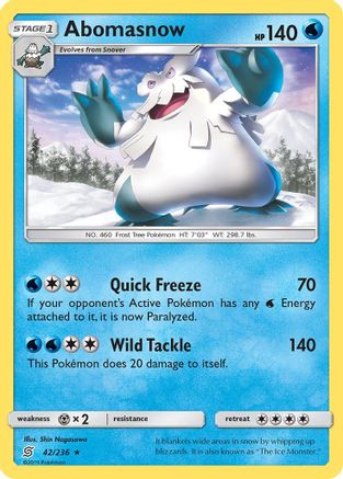 Abomasnow 042/236 - SM Unified Minds Reverse Holofoil