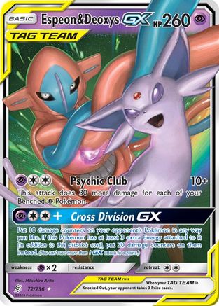Espeon & Deoxys GX 072/236 - SM Unified Minds Holofoil
