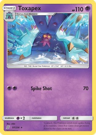 Toxapex 097/236 - SM Unified Minds Reverse Holofoil