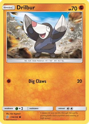 Drilbur 118/236 - SM Unified Minds Reverse Holofoil