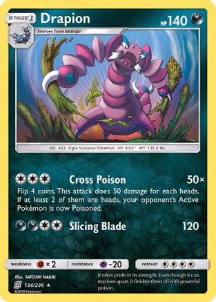 Drapion 134/236 - SM Unified Minds Reverse Holofoil
