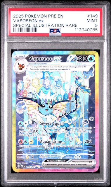 Vaporeon ex Prismatic Evolutions 149/131 PSA 9