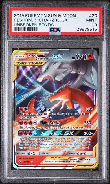 Reshiram & Charizard GX Unbroken Bonds 20/214 PSA 9