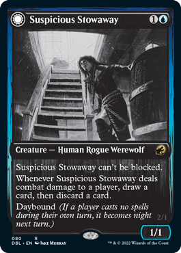 Suspicious Stowaway // Seafaring Werewolf (DBL-080) - Innistrad: Double Feature: (Double Faced Transform) Foil