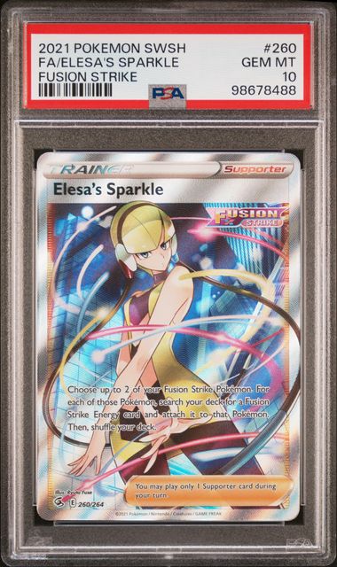 Elesa's Sparkle Full Art Fusion Strike 260/264 PSA 10