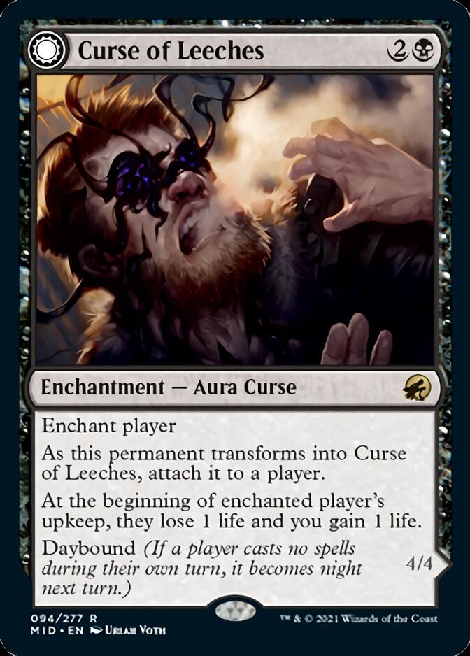 Curse of Leeches // Leeching Lurker (MID-094) - Innistrad: Midnight Hunt: (Double Faced Transform) Foil