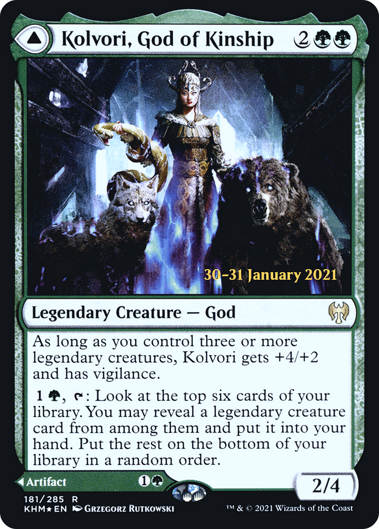 Kolvori, God of Kinship // The Ringhart Crest (PRE-181S) - Kaldheim Promos Foil