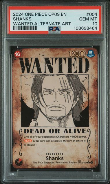 Shanks Emperors in the New World OP09-004 PSA 10