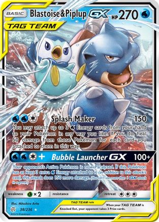 Blastoise & Piplup GX 038/236 - SM Cosmic Eclipse Holofoil