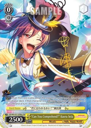 "Can You Comprehend" Kaoru Seta (SPM) (B) (BD/W63-E011SPMb SPM) - BanG Dream! Girls Band Party! Vol.2