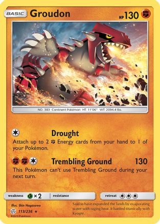 Groudon 113/236 - SM Cosmic Eclipse Reverse Holofoil