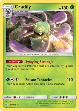 Cradily 011/236 - SM Cosmic Eclipse Reverse Holofoil