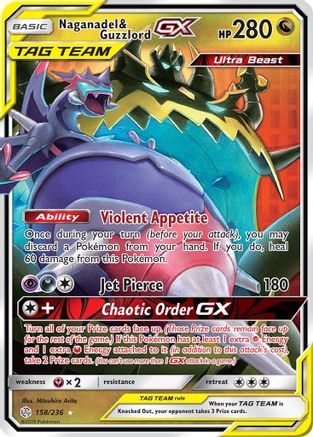 Naganadel & Guzzlord GX 158/236 - SM Cosmic Eclipse Holofoil