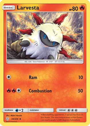 Larvesta 034/236 - SM Cosmic Eclipse Reverse Holofoil