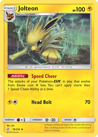 Jolteon 070/236 - SM Cosmic Eclipse Reverse Holofoil